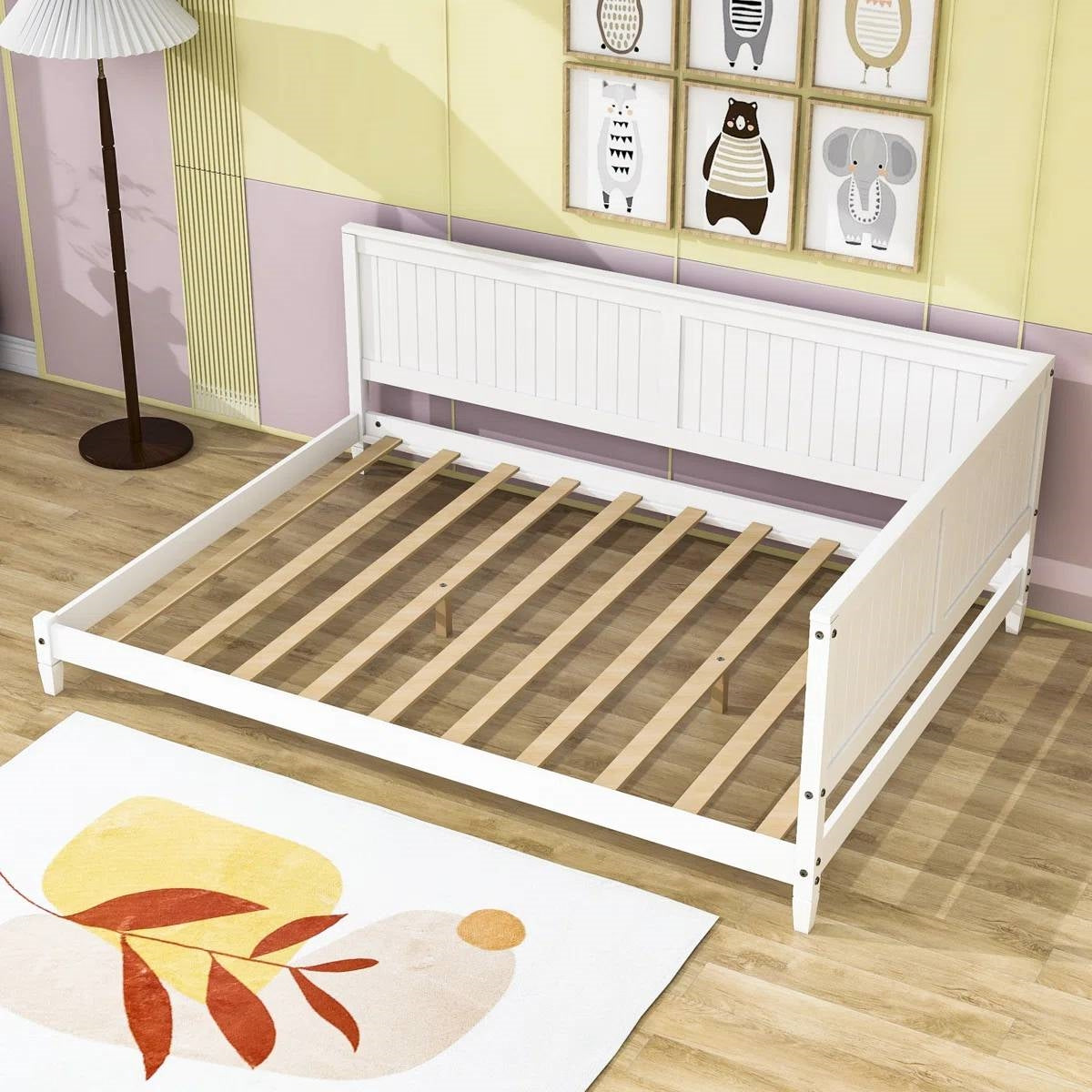 Full size Modern Daybed in White Wood Finish-2
