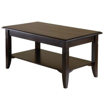 Nolan Rectangle Wood Coffee Table, Cappuccino Finish