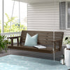 Wooden Porch Swing Chair with Chain, 3-Seater Outdoor Bench, Brown
