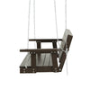 Wooden Porch Swing Chair with Chain, 3-Seater Outdoor Bench, Brown