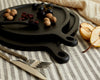 Wood Round Serving Board Set, Black — Set of 2 with Spoons