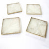 White Agate Square Coasters – Set of 4
