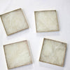 White Agate Square Coasters – Set of 4