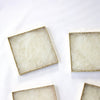 White Agate Square Coasters – Set of 4