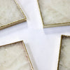 White Agate Square Coasters – Set of 4