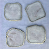 White Agate Natural Edge Coasters – Set of 4