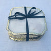 White Agate Natural Edge Coasters – Set of 4