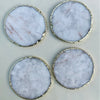 White Agate Hand Rounded Coasters – Set of 4