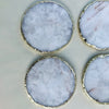 White Agate Hand Rounded Coasters – Set of 4