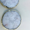White Agate Hand Rounded Coasters – Set of 4