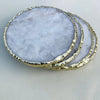 White Agate Hand Rounded Coasters – Set of 4