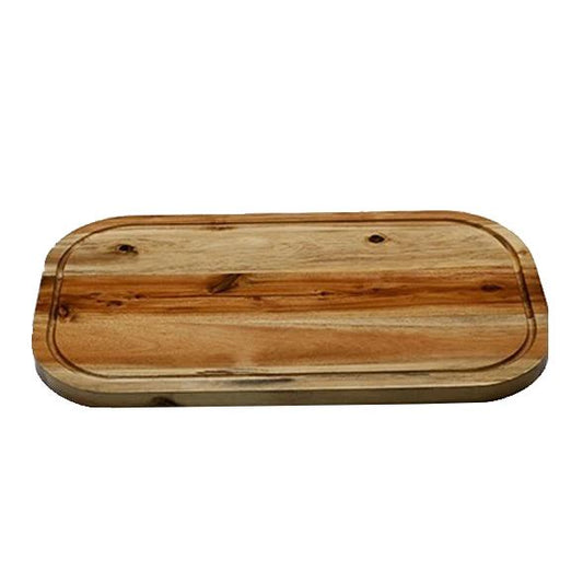 Acacia Wood Rounded Serving and Cutting Board with Juice Groove
