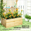 Cedar-Tone Raised Garden Planter with Trellis & Shelves