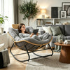 Papasan Oversized Rattan Egg Rocking Chair, Dark Grey