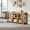 Long Solid Wood Console Table with Adjustable Shelves