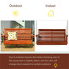 Two-Seater Fir Wood Patio Swing Bench, Brown