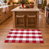 Christmas Red and White Plaid Door Mat