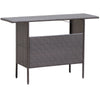 Wicker Outdoor Bar Table with 2 Mesh Shelves