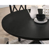 Black Oak Veneer Dining Table 48 Inch Square Cross Buck