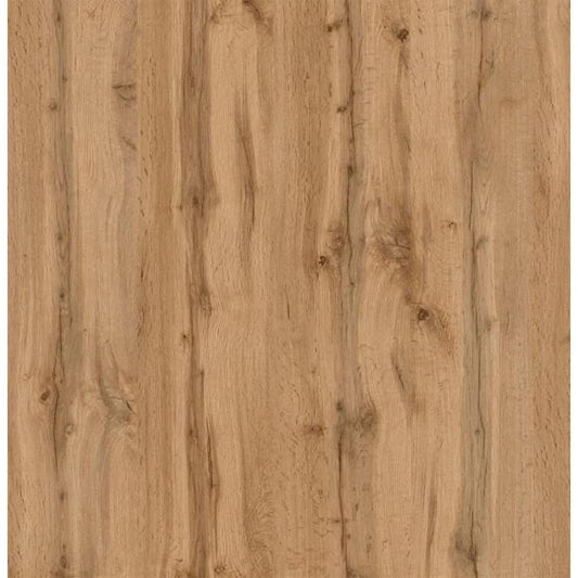 Extendable Oak Laminate Dining Table with Two Leaves