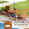 35.5" Solid Wood Octagon Patio Dining Table with Umbrella Hole