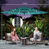 9.7 ft Teal Solar LED Patio Umbrella