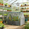 2-in-1 Raised Planter with Roll-Up Greenhouse Cover