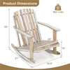High Fanned Back Acacia Wood Outdoor Rocking Chair