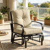 Beige Outdoor Glider Chair with Cushions & Steel Frame