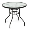 32" Tempered Glass Patio Table with Umbrella Hole
