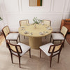 47" Round Fluted Farmhouse Dining Table, Natural Wood