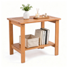 2-Tier Eucalyptus Wood Patio Side Table