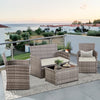 Rattan 4-Piece Outdoor Conversation Set with Loveseat