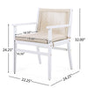 Acacia Wood Rope-Back Outdoor Dining Armchairs, Set of 2