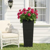 Rattan-Texture Tall Rectangular Planters, Set of 2