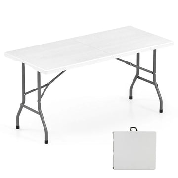 5ft Folding Picnic Table with HDPE Top, White