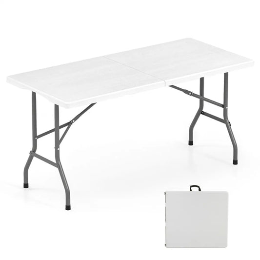 5ft Folding Picnic Table with HDPE Top, White