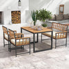 4-Piece Patio Dining Set with 47" Acacia Table