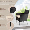 Outdoor Rattan 4 Piece Patio Furniture Conversation Set