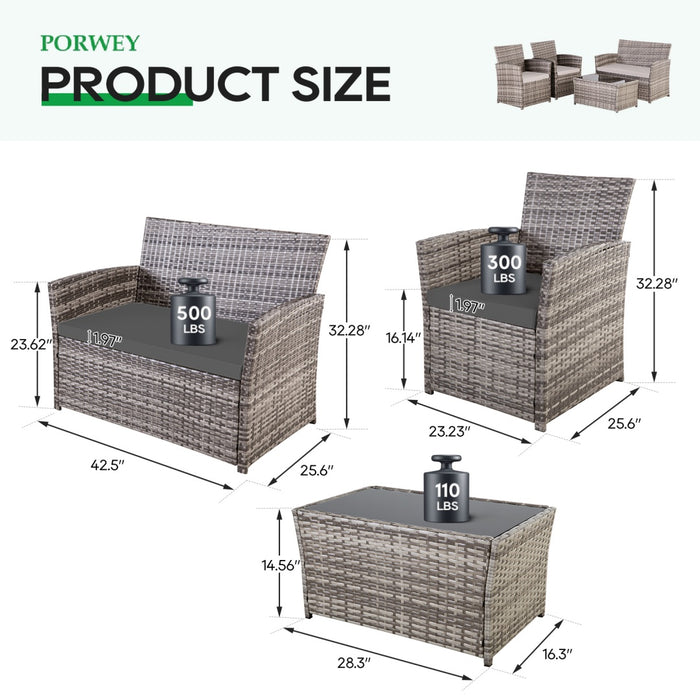 Seating for four, room to talk
