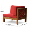 Brava X-Back 3-Seater Outdoor Sectional Sofa Set, Red