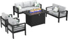 Aluminum 5-Piece Patio Set with 55,000 BTU Fire Pit Table