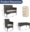 Four Piece Outdoor Rattan Patio Furniture Set