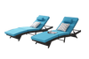 Outdoor Wicker Chaise Lounge with Adjustable Backrest, Armrests and