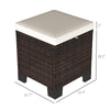 2 Piece Wicker Outdoor Ottomans With Cushions