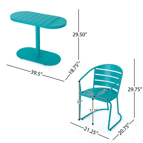 An oval table for two