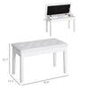Tufted Storage Bench with Faux Leather Seat