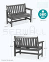 Weatherproof Two-Person Outdoor Bench With High Weight Capacity