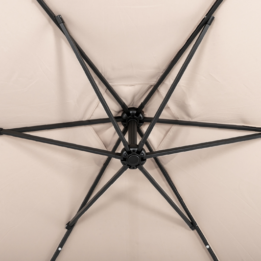 10 ft Round Cantilever Patio Umbrella with 18 LED Lights