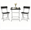 3-Piece Folding PE Rattan Bistro Set, Black Wicker